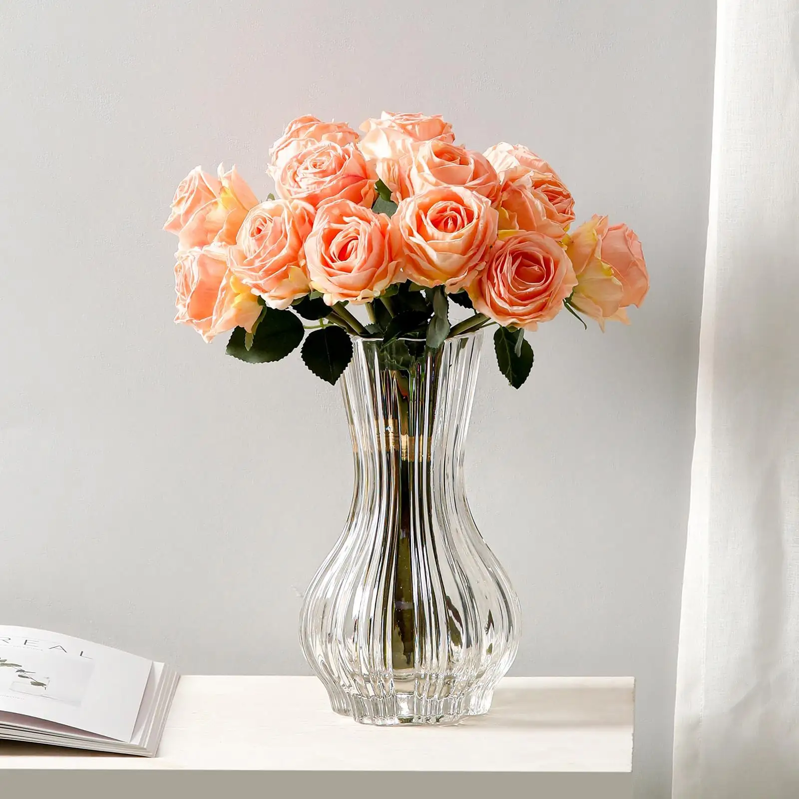 Vasi di vetro per fiori grande vaso per la decorazione della casa di cristallo colorato e chiaro grandi vasi di nozze decorazione della casa