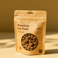 Sacs alimentaires pour animaux de compagnie (chats et chiens) en PE recyclable, imprimés en héliogravure, avec grande fermeture éclair, fond plat et poignée longue, vente en gros usine