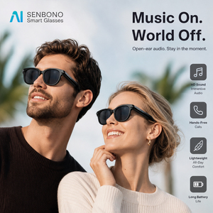 Occhiali Intelligenti SENBONO M89-<span class=keywords><strong>S</strong></span> con Lenti Graduali, Fotocamera HD, Riproduzione Musicale e Assistente Vocale - Product Image 4