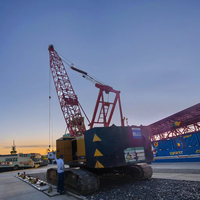 Grue sur chenilles Sany SCC550/SCC600 d'occasion de 55, 60 et 75 tonnes avec système de chute libre, moteur et pompe prêts à l'emploi