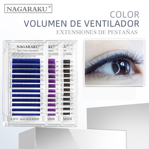 NAGARAKU Extensión de pestañas Color fácil de <span class=keywords><strong>fanear</strong></span> maquillaje rápido floración pestañas de visón personal Mega volumen - Product Image 1