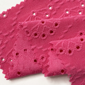 Tela de encaje con ojal para vestidos y tops, tejido de poliéster, licra, tejido jacquard, color rosa - Product Image 4