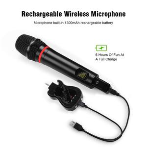 Professional Dual Rechargeable <b>Wireless</b> Karaoke System UHF Handheld Dynamic <b>Microphone</b> Set BT Receiver <b>Microphone</b> Metal Material - Product Image 2