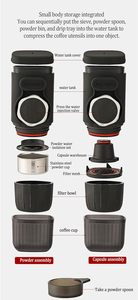 Prensa manual portátil, máquina de café espresso <span class=keywords><strong>italiana</strong></span>, pequeña <span class=keywords><strong>cafetera</strong></span> para exteriores hecha de plástico para viajes <span class=keywords><strong>y</strong></span> uso doméstico - Product Image 5