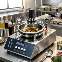 Machine à frire automatique, cuisinière électrique commerciale, agitation bidirectionnelle, 9 vitesses, acier inoxydable, 3500W