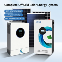 Système solaire hors réseau 11 kW 22 kW avec batterie LiFePO4 et onduleur hors réseau, kit de stockage d'énergie solaire avec batterie 15 kWh