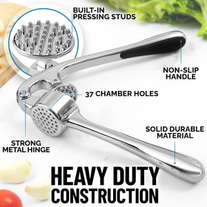 Stainless Steel Garlic <b>Press</b> with Silicone Garlic Peeler Garlic Mincer and Crusher Tool - Product Image 3