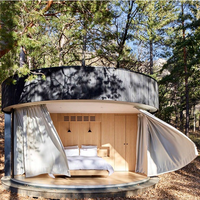 Cabine Glamping Modulaire en Bois pour Expédition et Chargement Faciles – Maisons Préfabriquées de Luxe en Bois Rond – Maisons Circulaires