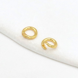 Anillo de apertura Wolf Fang, chapado en oro de 18k, cierre de media luna de cobre para la fabricación de pulseras, accesorios de joyería. - Product Image 3