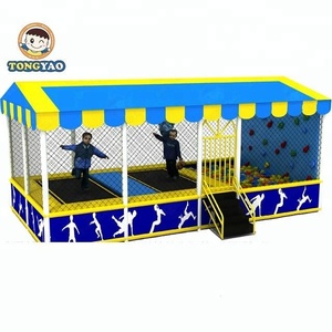 Custom Indoor Playground Soft Play <b>Slide</b> <b>Bed</b> Mat <b>Slide</b> Jumping Fitness Bungee Trampoline Park With Roof - Product Image 1