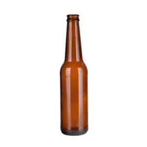 Customized reusable empty glass 330ml amber beer bottle weight