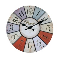 Reloj de Pared Decorativo de Madera Retro con Dibujos Personalizados, 12 Pulgadas, Sin Marco, para Sala de Estar, Movimiento Silencioso, DIY