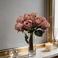 Promotion : Faux rose artificielle de haute qualité, tige unique, roses de luxe pour la décoration, Saint-Valentin, mariage, fête des mères
