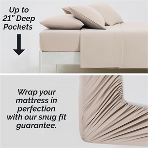 Parure de draps super douce en microfibre, draps de luxe à poches profondes, anti-rides et hypoallergéniques, ensemble de 6 pièces - Product Image 5