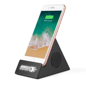 आगमन उच्च गुणवत्ता प्रोमोशनल आइटम फोन स्टैंड वायरलेस चार्जिंग स्पीकर डीसी प्लास्टिक सक्रिय 3W ट्रेंडिंग उत्पाद 2022 नए