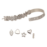 Accessoires de bijouterie semi-finis en acier inoxydable par poudre métallurgique, avec trous larges, motifs : bracelet de montre, perles, fruits, cœur, étoile, chien, melon