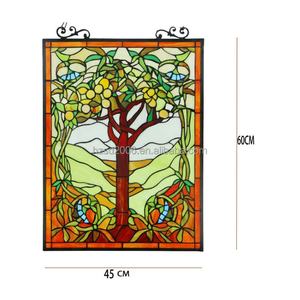 Panel de Vidrio Artístico Tiffany con Diseño de Árbol, 45*65 CM, 5mm de Grosor, Sólido, Personalizado, para Colgar en Ventanas de Hoteles y Comedores - Product Image 6