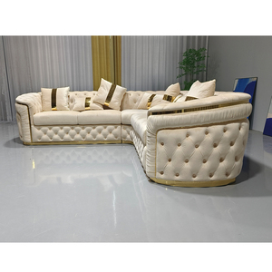 Barato sofá móveis sala de veludo tecido sala sofá sofá dourado lounge suíte sofá conjunto sala de estar móveis - Product Image 3