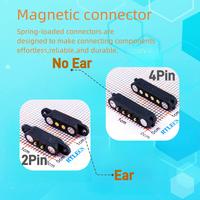 Connecteur magnétique Pogo Pin 2A DC, 2-9 broches, mâle/femelle, espacement 2,5/2,80 mm, à ressort, prise d'alimentation 24V DC