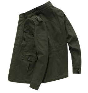 Manteau de printemps-automne pour hommes, manteau en coton lavé, veste décontractée, vêtements d'extérieur amples, veste grande taille pour hommes - Product Image 2