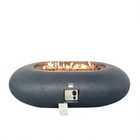 Table de foyer au gaz propane ovale personnalisable, autoportante, pour extérieur, patio, foyer à flamme réelle pour le chauffage et la décoration du jardin