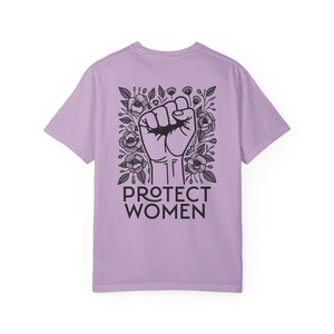 T-Shirt Protetti le Donne, Maglietta da Donna con Collo Tondo e Stampa Floreale, 100% Cotone, Design Empowerment, Per Tutte le Stagioni - Product Image 1