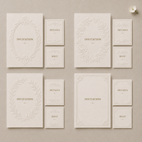 Ensemble d'invitations de mariage élégantes avec couronne en relief, cartes personnalisées imprimées pour les détails du mariage et les réponses RSVP