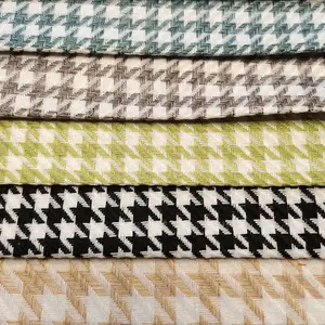 Wholesale Microfiber Sofa Fabric Curtain Synthetic Linen Italian Houndstooth Linen Fabric