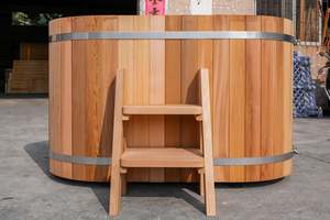 Bak Mandi Air Dingin Premium Cedar Ice Bathtub dengan Pengiriman Lokal, Villa Oval Alcove All in One, Smart WiFi, Filter Terapi untuk Atlet - Product Image 4