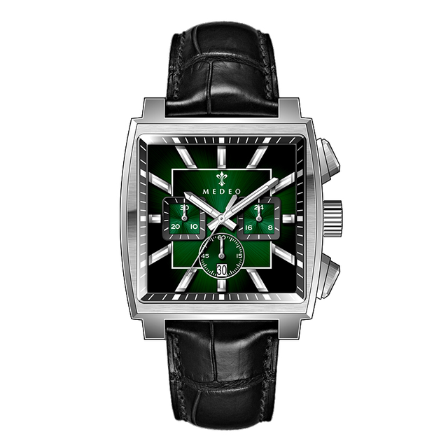Luxury Japan Movement Water Resistant Chronograph Multi Functional Custom Leather Belt Square Wrist Quartz Watches