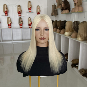 Venta al por mayor: Topper de cabello humano europeo 100% rubio con base de seda, atado a mano, 5x6.5 pulgadas, para mujeres con pérdida de cabello - Product Image 5