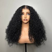 Gran oferta de cabello humano transparente HD Peluca de encaje completo con cabello de bebé Afro rizado virgen 22-30 pulgadas pelucas para mujeres negras