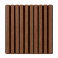 Panneau mural acoustique en bois de noyer WYRAX pour salle de podcast, avec lattes en bois et feutre noir, 2400x600x21mm, absorption acoustique, décoration murale pour podcast