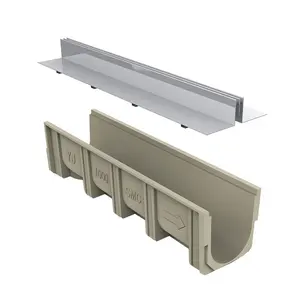 Canal de drenagem de concreto de polímero para calha lateral, sistema de vala de drenagem de concreto de resina, fabricante profissional