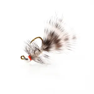 Tungsten Jig Bugger Tan hızlı batan islak Euro larvası Grizzly eyer Hackle flama sülükler alabalık Steelhead bas balıkçılık sinekler