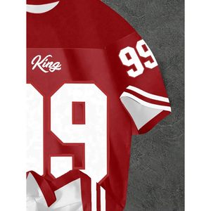 FOXA Chemise en jersey pour garçon à manches courtes, col rond, respirante, vêtements de basket-ball, taille 99, imprimé King - Product Image 4