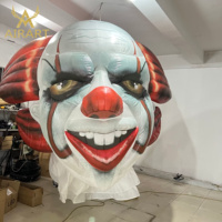 Tête de Clown Gonflable Géante Séparable pour Décoration d'Entrée de Maison Hantée, Ballon Gonflable de Clown pour Bar de Nuit et Halloween