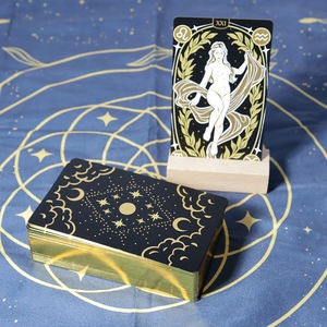 Pabrik kerajinan ramah lingkungan menyesuaikan kartu bermain <span class=keywords><strong>Tarot</strong></span> penyihir misterius Foil emas indah - Product Image 1