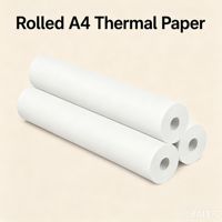 Rouleau de papier thermique A4 à séchage rapide, impression claire, rouleaux d'enregistrement thermique sans bavures pour l'impression de documents commerciaux et de bureautiques
