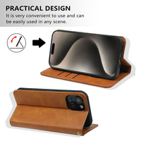 Étui Portefeuille en Cuir Magnétique avec Porte-Cartes pour iPhone 17 Air 14 13 15 Pro Max 16 Plus Housse de Téléphone Mobile