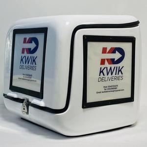 FRP motor cycle evo helmet fullface bag plastic food delivery box for delivery packaging LED Light Side Open