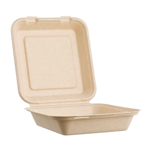 Personalizado 1200ml impermeable, resistente al aceite, biodegradable concha de almeja Bento caja de embalaje contenedor de alimentos - Product Image 6