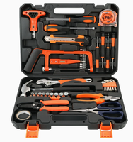 Ensemble d'outils multifonctions, kit de réparation ménager avec clé à douille, tournevis, marteau, ruban à mesurer, pinces, étui