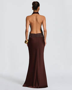 Vestido Largo Sexy con Lentejuelas y Cuello Halter para Mujer, Elegante, Ajustado, para Fiesta de Graduación, Club, Fiesta - Product Image 6