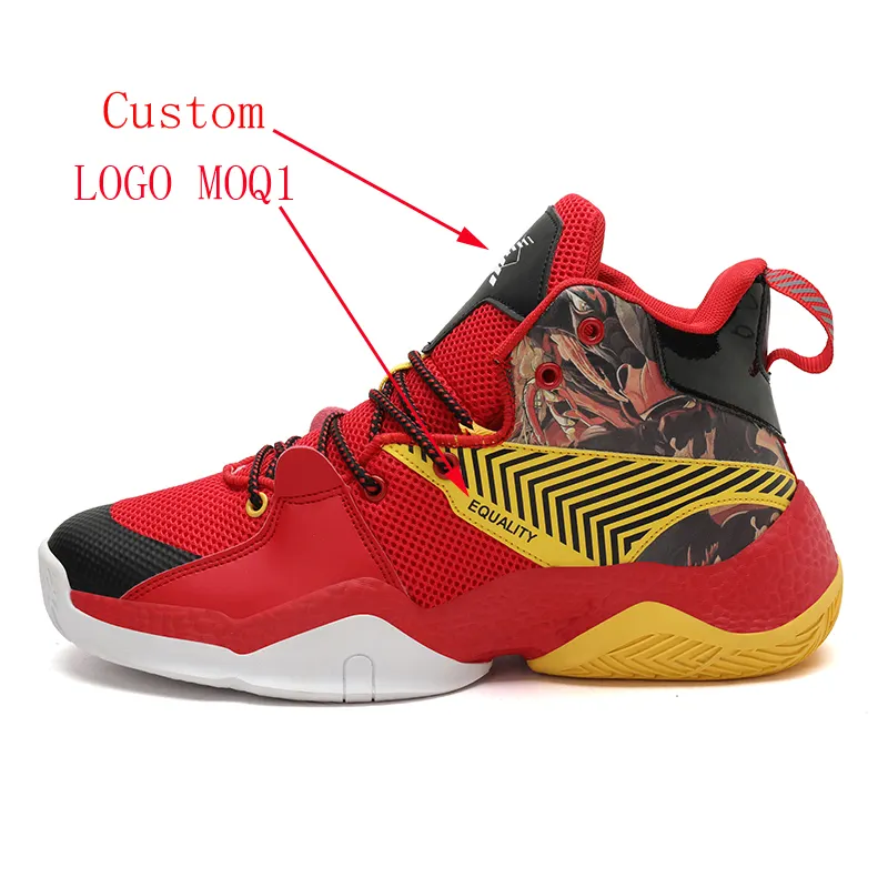 2nd Hand Sneaker Red Breathable Mesh Women's Shoes Sports OEM Men High Top Original Basketball Shoes For Men