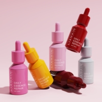 Flacon compte-gouttes en verre de luxe personnalisé de 30 ml pour huile essentielle, sérum, emballage cosmétique vide rose vert avec compte-gouttes