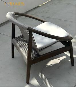 Sedia <span class=keywords><strong>da</strong></span> <span class=keywords><strong>Esterno</strong></span> di Lusso in Legno di Teak con Braccioli in Corda di Polipropilene, Arredamento <span class=keywords><strong>da</strong></span> Giardino per Patio e Balcone - Product Image 5