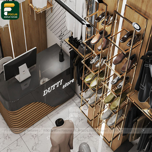 Présentoir de Luxe pour Magasin de Mode avec Base en Pierre, Armoire à Vêtements Suspendus, Ensemble de Mobilier de Détail Haut de Gamme - Product Image 2