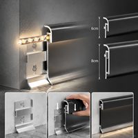 Plinthe lumineuse LED en alliage d'aluminium, matériaux de construction Foshan, accessoires de sol, plinthe LED, éclairage de sol LED
