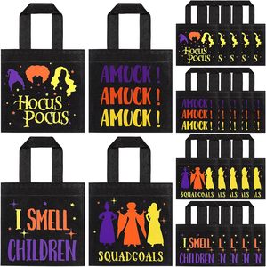 Vente en gros de fournitures d'emballage cadeau de fête réutilisables sac en <span class=keywords><strong>tissu</strong></span> non tissé dessin animé Halloween sac à main sac cadeau bonbons Biscuit - Product Image 5
